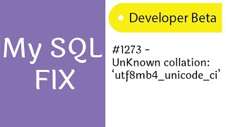 Fix Mysql 1273 unknown collactionutf8mb4unicodeci  Onephin [upl. by Elaine]