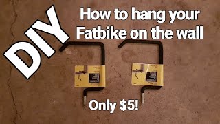 5 FAT BIKE and regular bike Wall Storage  CHEAP AND EASY [upl. by Aslin]