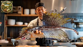 Explore Japanese cuisine How the chef prepares Dragon Fish into premium sashimi  Emison Newman [upl. by Port581]