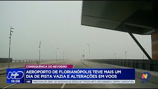 Nevoeiros em Florianópolis gera alteração de voos no aeroporto da capital catarinense [upl. by Ecnarretal412]