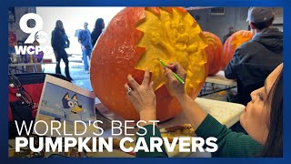 Gourd Big or Go Home Worlds best pumpkin carvers descend on Hamilton [upl. by Eetsim]