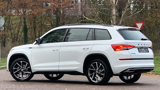 Skoda NEW Kodiaq Sportline 2021 in 4K Moon White metallic 20 Inch Vega Walk around amp detail inside [upl. by Asirap]