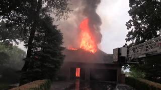 West ChicagoIL FPD 211 Box AlarmLarge Fully Involved House Fire [upl. by Acenahs]