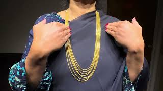 22K Gold 7  Lines Chain  Chandanhaar  Chandraharam  GN3286 [upl. by Melentha100]