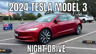 Updated 2024 Tesla Model 3 Night Drive in Sydney Australia [upl. by Beryle191]