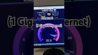 WIFI 6E vs Ethernet 1 Gigabit Internet shorts speedtest wifi6e gigabit internetspeedtest pc [upl. by Mcallister950]