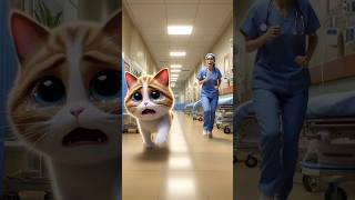 cat save wolf cat run for father sad 😭 ai cute cat kitten funnyshorts [upl. by Harbard]