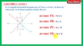 como calcular RUMBO Y AZIMUT TOPOGRAFIA [upl. by Dixon]