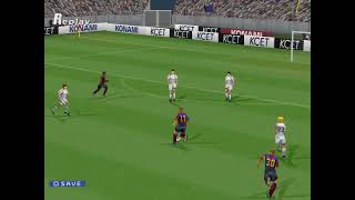 ISS Psx  Master League  FC Barcelona Vs Milan  Hard Difficulty [upl. by Atnauqahs]