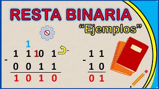 RESTA BINARIA  Ejemplos Resueltos 1 ✔ 💥 [upl. by Oinotnaesoj]