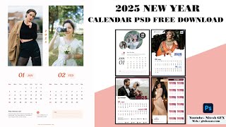 2025 New Year Calendar PSD Free Download  Nitesh GFX [upl. by Beaumont]