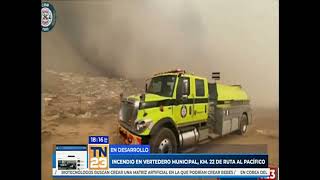 Incendio en vertedero municipal en kilómetro 22 de ruta al Pacífico [upl. by Macomber968]