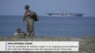 US shows military might with ally Philippines in waters disputed with China [upl. by Davey]