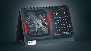 Calendar Design 2023  How to Make a Desk Calendar  Photoshop Tutorial [upl. by Cirde]