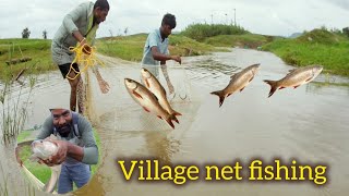 really amazing fishing at villege  unbelievable fishing at Village in flood water  catching [upl. by Spalding]