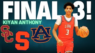 4Star Kiyan Anthonys Final 3 Schools Are Set [upl. by Genesa872]