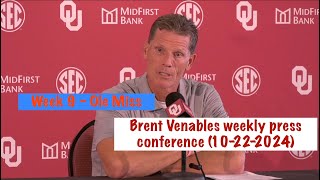 Oklahoma HC Brent Venables press conference Ole Miss Week  10222024 [upl. by Anton433]