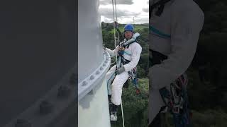 steeplejack chimney construction uk job ropeaccess life lifestyle painting [upl. by Meek]