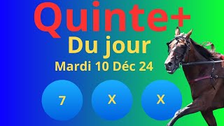 Pronostic Pmu Quinte Du Jour Mardi 10 Décembre 2024 a Chantilly Réunion 1 Course 4 [upl. by Yager221]