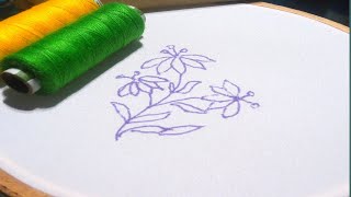 wow so easy embroidery flowers designs 🌻 hand embroidery design [upl. by Eseer]