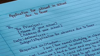 Application For Absent In School Due To Fever  application letter  Sick Leave Application [upl. by Llenram]