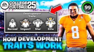 How Development Traits Work in College Football 25 Dynasty [upl. by Ayaet800]