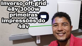 Inverso GROWATT 3000w 48v minhas primeiras impressões do funcionamento [upl. by Kelwunn879]