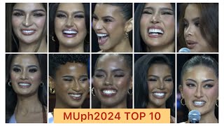 TOP 10 amp their Q amp A  Miss Universe Philippines 2024 [upl. by Ailemor832]