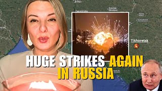 HUGE STRIKES IN RUSSIA AGAIN AMMO DEPOTS MASSIVE DETONATIONS Vlog 812 War in Ukraine [upl. by Eeloj]