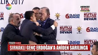 Şırnaklı genç Erdoğana aniden sarılınca [upl. by Onailil236]