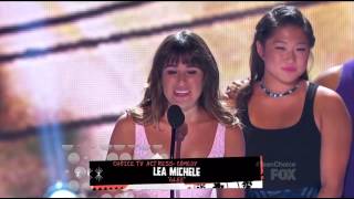 Glee Cast winning with Lea Micheles Acceptance Speech 2013 TCAs HD [upl. by Jarad]