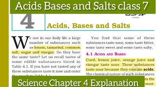 Acids Bases and Salts class 7 Chapter 4 Science Explanation [upl. by Ahsenrac269]