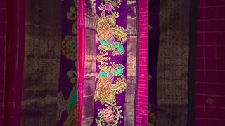 Thanjavur Painting on saree borderfabric art [upl. by Pros]