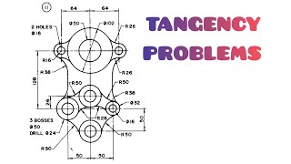 Tangency problems in TECHNICAL DRAWING  ENGINEERING DRAWING [upl. by Nonah]