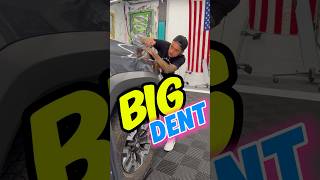 How to fix a big fender dent  Pdr training paintlessdentrepair cardentrepair autobodyrepair [upl. by Forrester848]