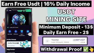 New Usdt Earning Site Usd Mining Site 2024 Best Investment Usdt Earning Website [upl. by Gamal]