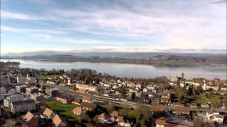 Luftaufnahme Stadt Murten am Murtensee [upl. by Onairda543]