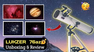 Unboxing Lukzer 76az Newtonian telescope  review testing [upl. by Ardekahs]