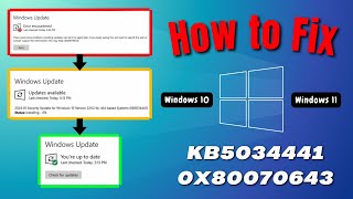 2024 How to fix Kb5034441 or 0x80070643 windows update error [upl. by Nennarb]