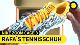 Rafael Nadals Nike Zoom Cage 3  HandsOn  TennisPoint [upl. by Silisav]