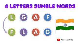 Jumble words for kids  4 letters jumble words  Kids vocabulary  AAtoonsKids [upl. by Abercromby]