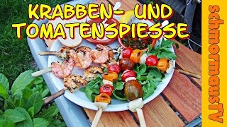 Garnelen und Tomatenspieße auf dem Outdoorchef Roma grillen [upl. by Acnairb]