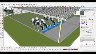 Como es un modelo de corral o establo para ganado vacuno 3D Sketchup [upl. by Normandy]