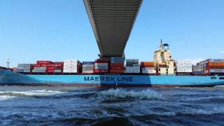 Cargo ship going under Ravenel bridge [upl. by Zealand]