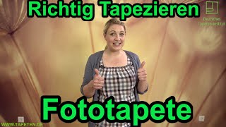 Richtig Tapezieren  Fototapete [upl. by Ahsimak]