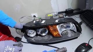 Opening fiat punto headlights no bake no owen dissasembly [upl. by Noivad]