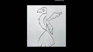 K How to Draw Bird With K Latter with step by step for beginners 😲art drawing bird shorts [upl. by Anekahs]