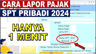 Cara Lapor SPT Tahunan Pribadi Online 2024 [upl. by Fullerton]