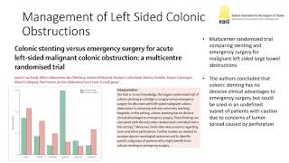 Landmark Papers  Large Bowel Obstruction [upl. by Decamp]