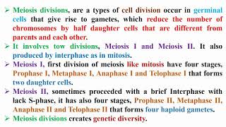 Meiosis Divisions Definition [upl. by Lichter]